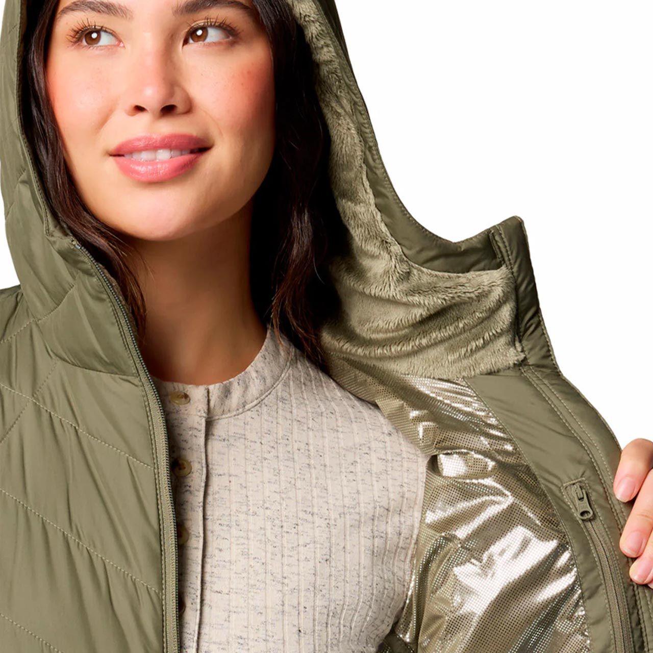 Parka Aislante Mujer Columbia Heavenly Hoodie Verde-4