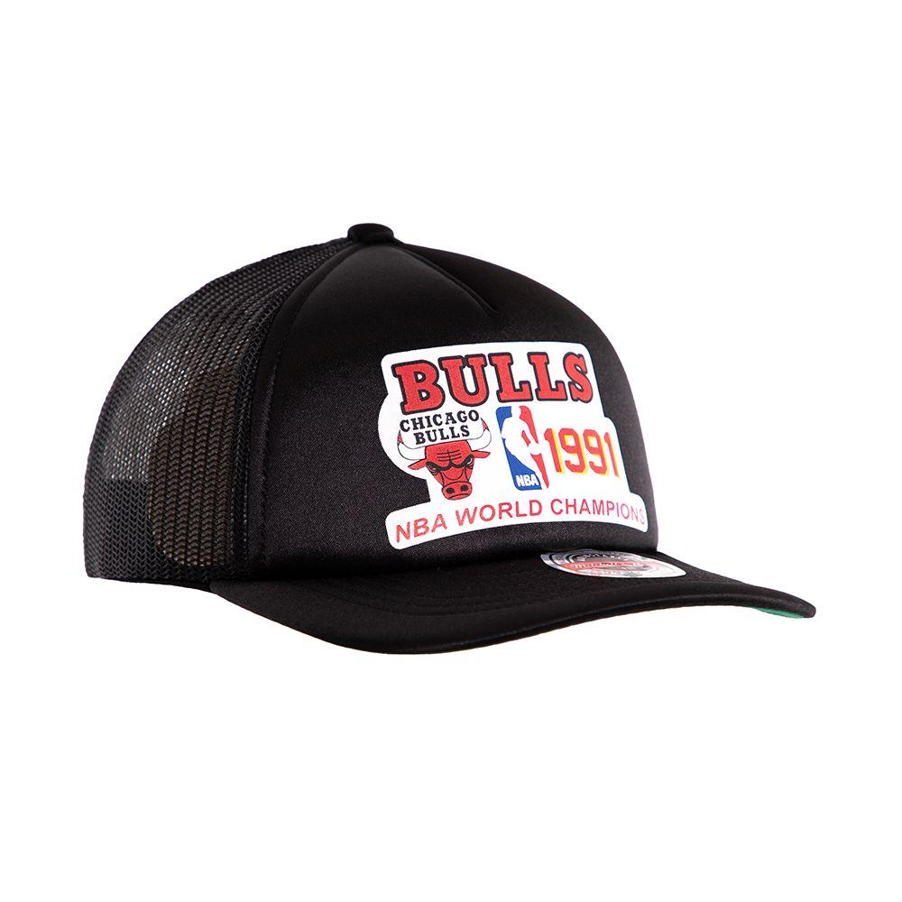 Jockey Gorro Trucker Chicago Bulls Curva Negro Mitchell And Ness-3