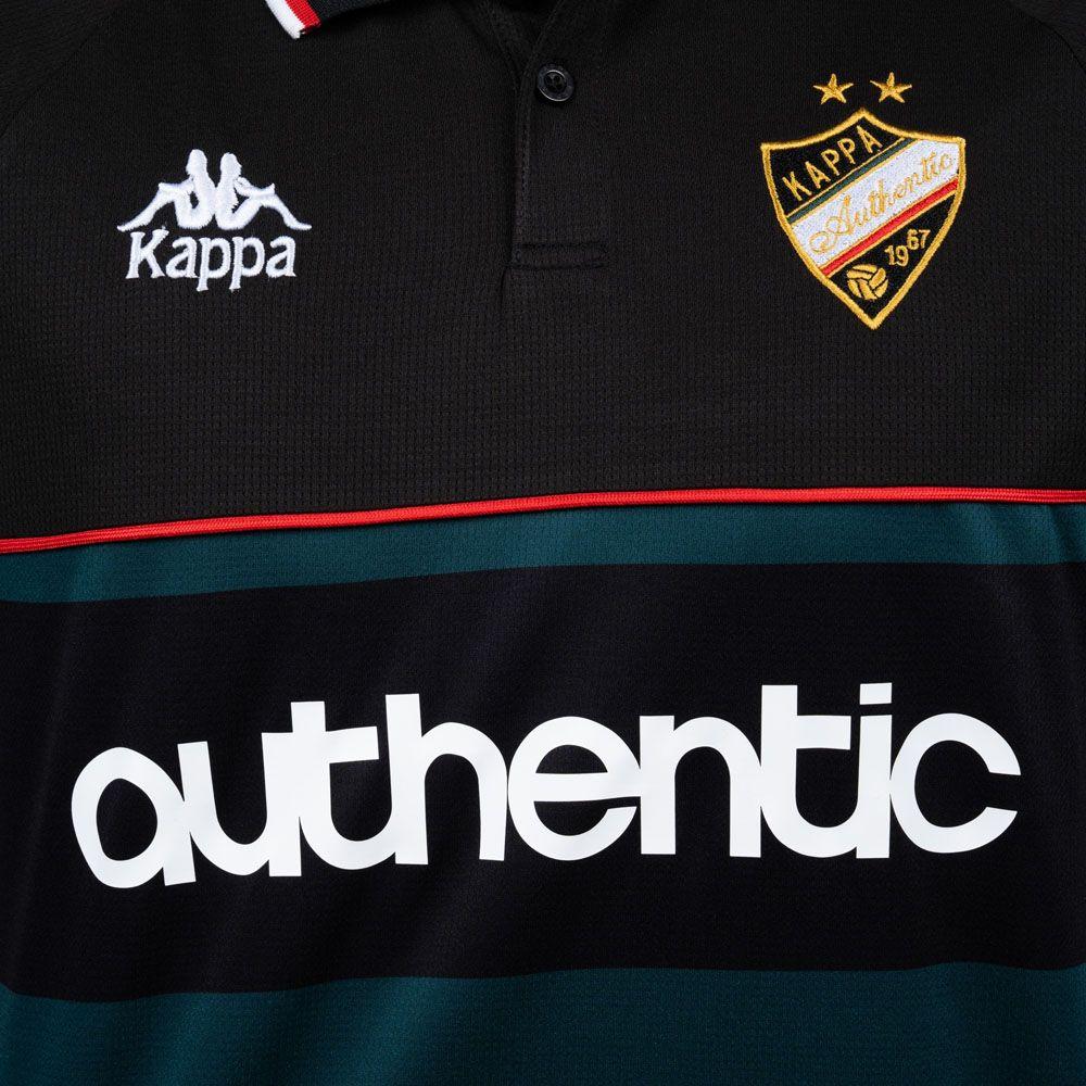 Polera Kappa Hombre Authentic Negro Verde-3