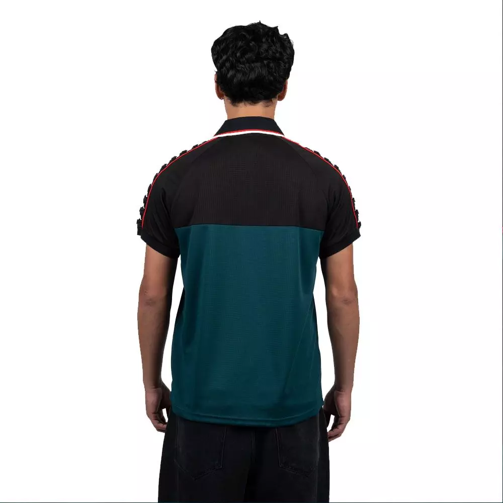 Polera Kappa Hombre Authentic Negro Verde-4