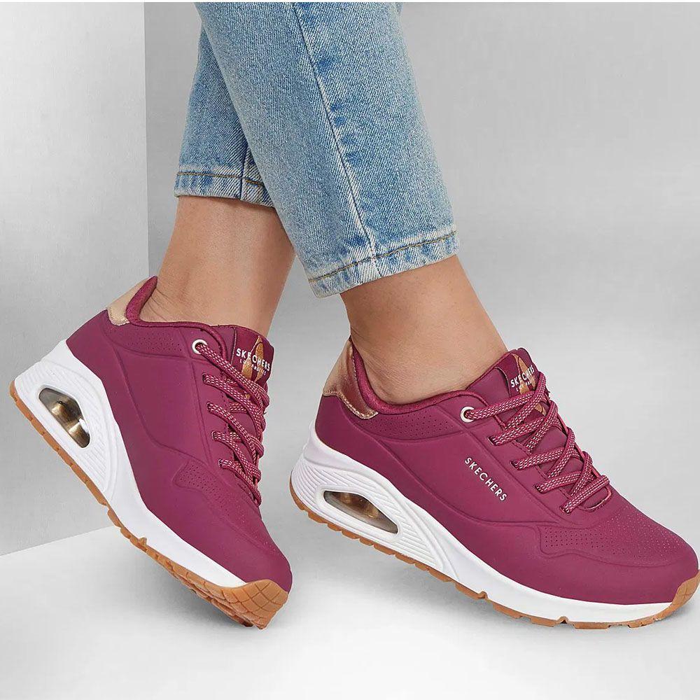Zapatillas Urbanas Skechers Mujer Uno - Shimmer Away 155196-BURG-5