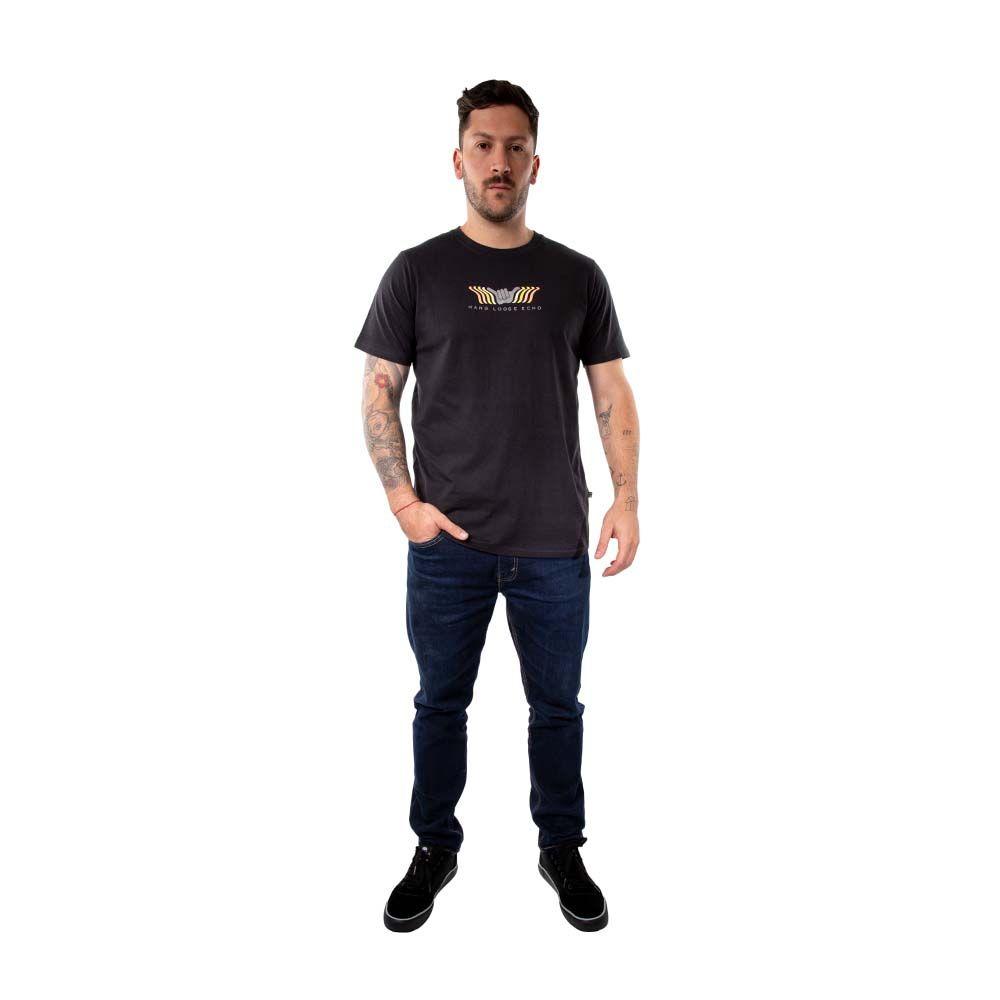 Polera Manga Corta Hombre Echo Negro Hang Loose-5