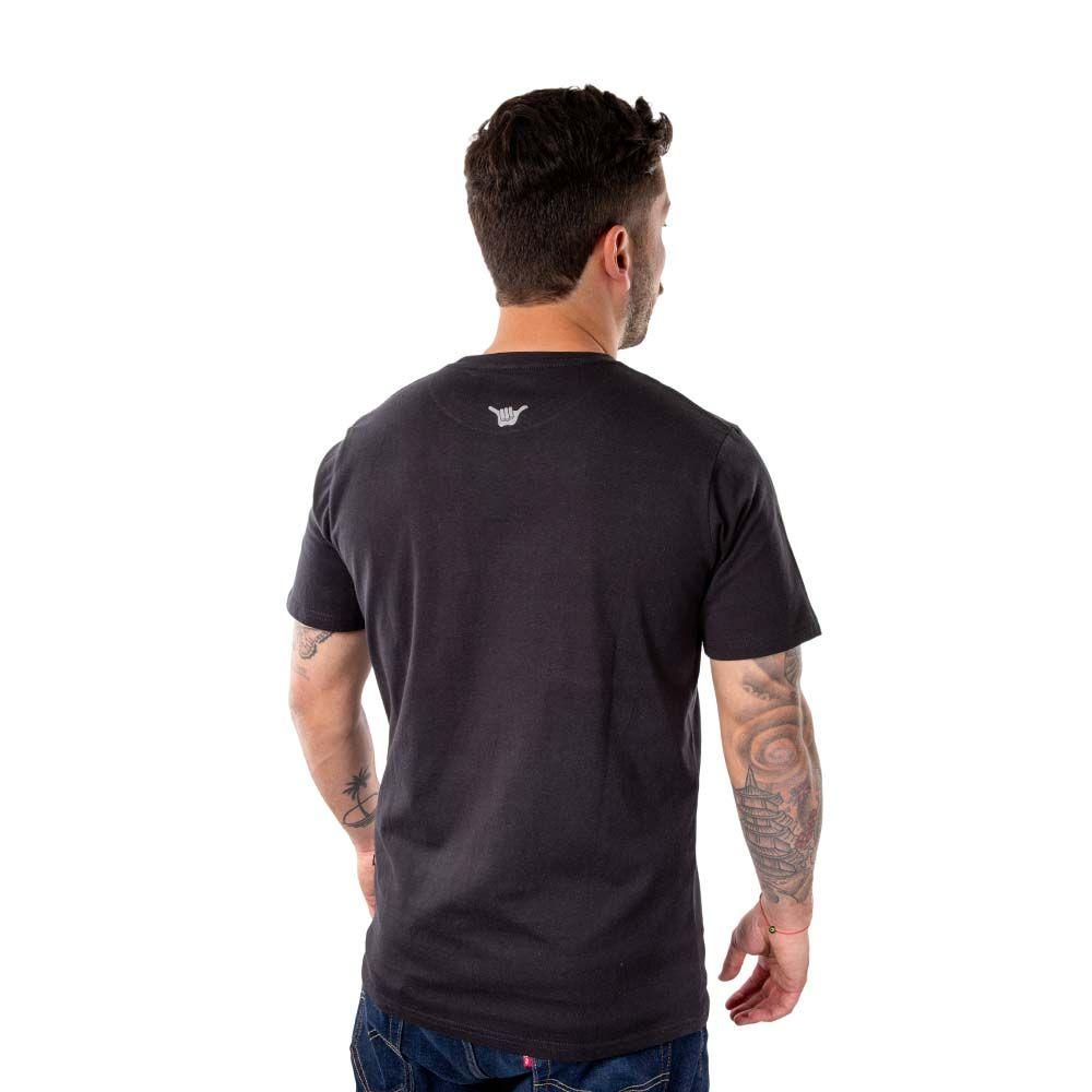 Polera Manga Corta Hombre Echo Negro Hang Loose-2