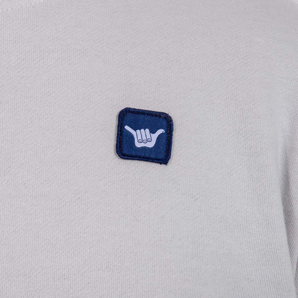 Poleron Hombre Crew Neck Minilogo Gris Claro Hang Loose-3