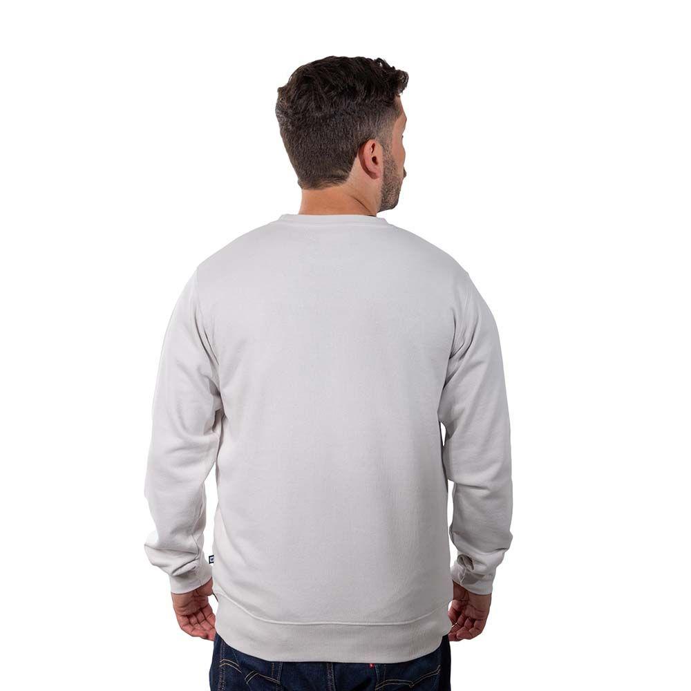 Poleron Hombre Crew Neck Minilogo Gris Claro Hang Loose-4