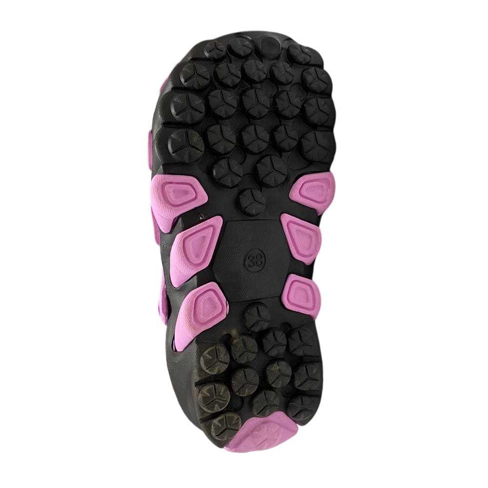 Sandalia Mujer Zueco Negro Rosado Block-4