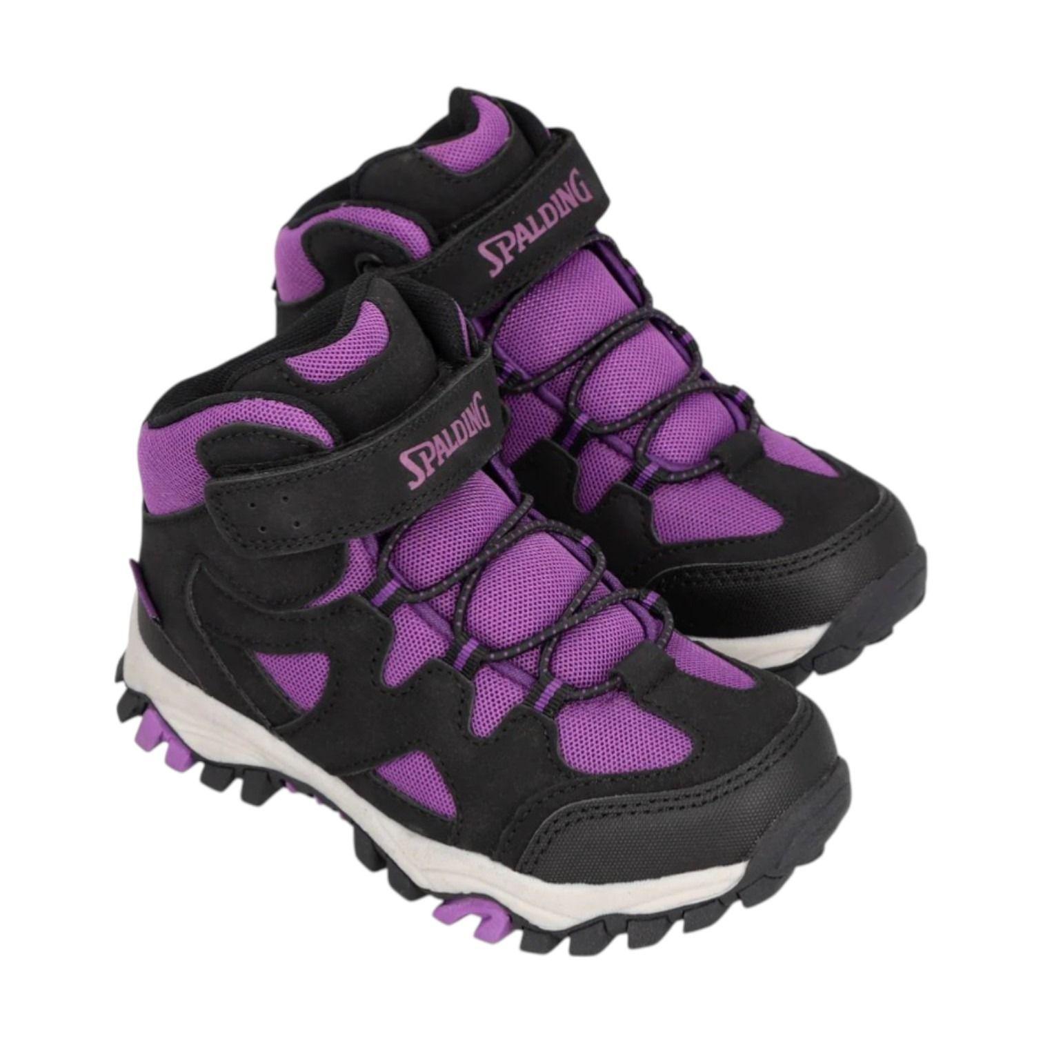 Zapatilla Outdoor Infantil Spalding Camp Negro Púrpura-2