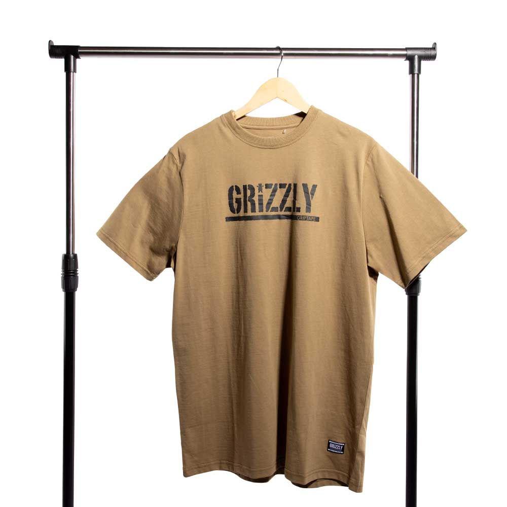Polera Hombre Grizzly Griptape Print Script Logo Café Mocca-3