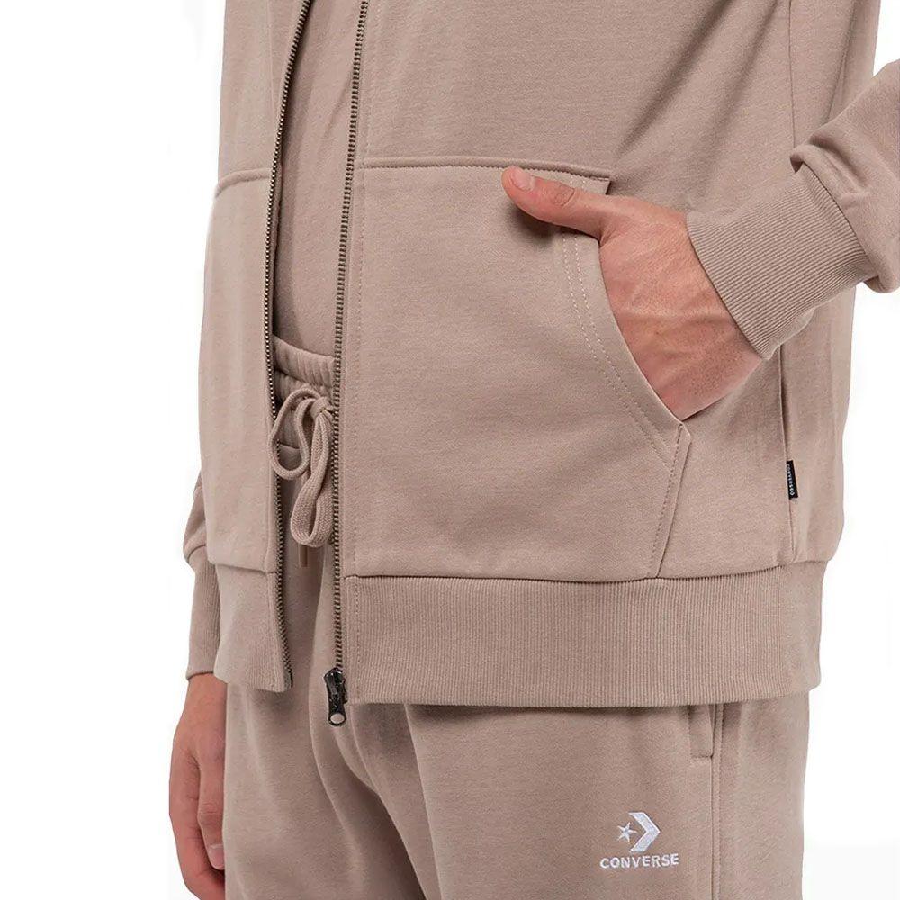 Polerón Hombre Full Zip Converse Beige-2