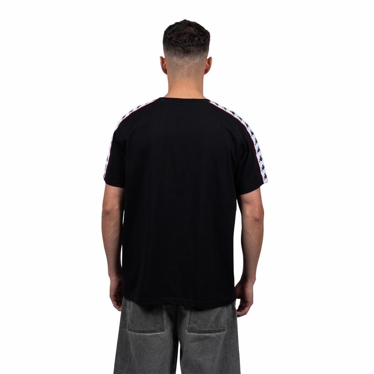 Polera Kappa Hombre Black Banda White i26-3