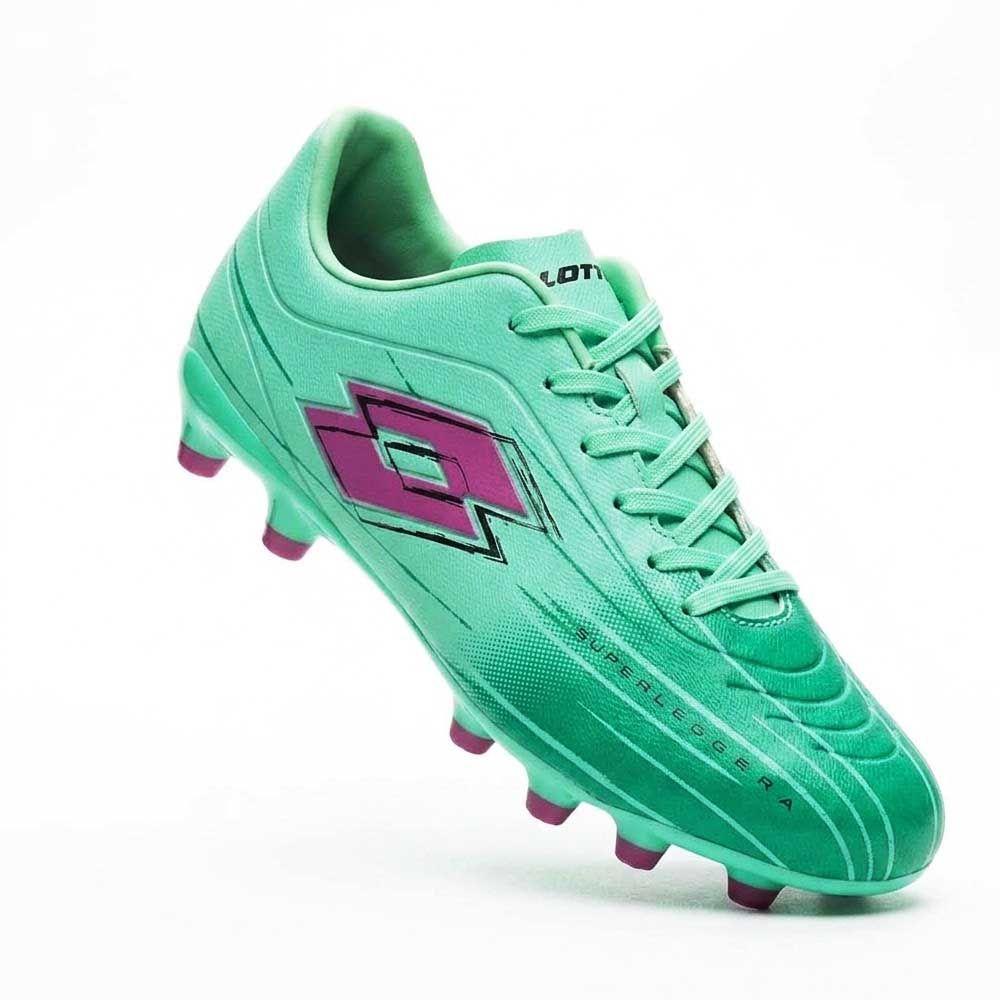 Zapato Fútbol Hombre Lotto Solista FG Verde Morado-2