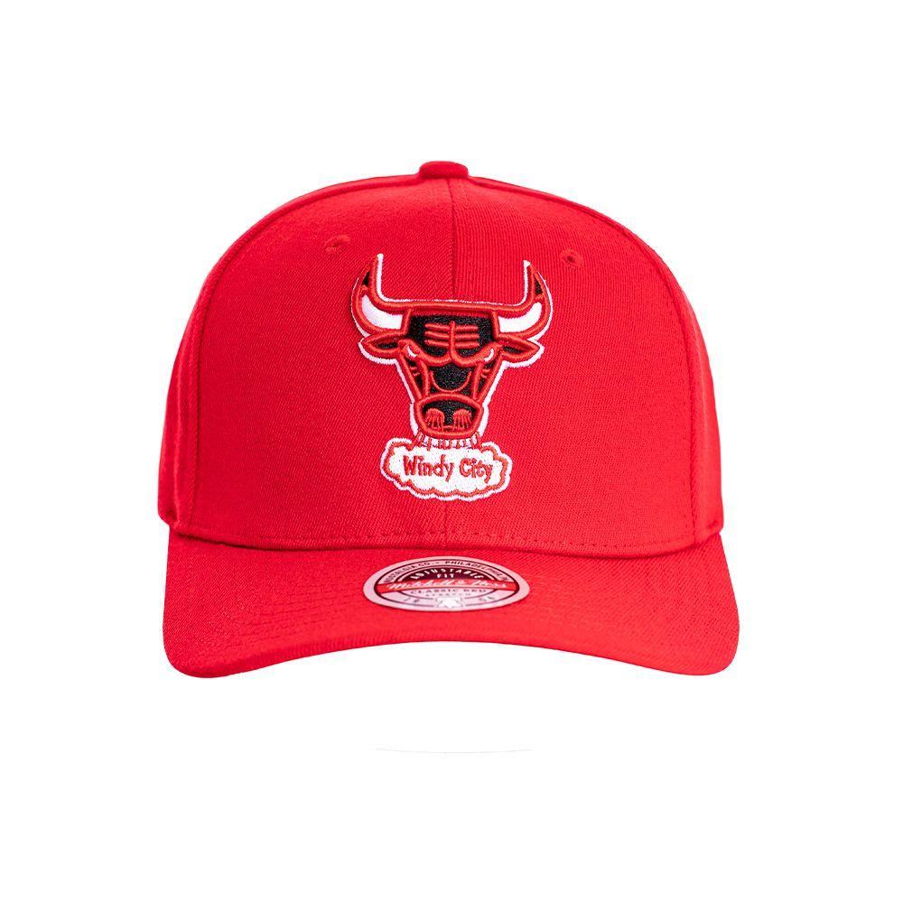Gorro Chicago Bulls Visera Curva Windy City Rojo Mitchell and Ness-0