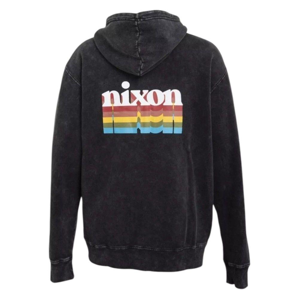 Polerón Hombre Nixon Zipper Black Logo Back Rainbow-1