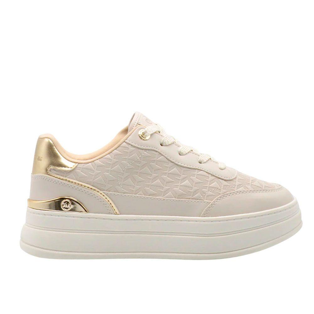 Zapatilla Mujer Michael Kors Hayes Beige Gold Originales-0