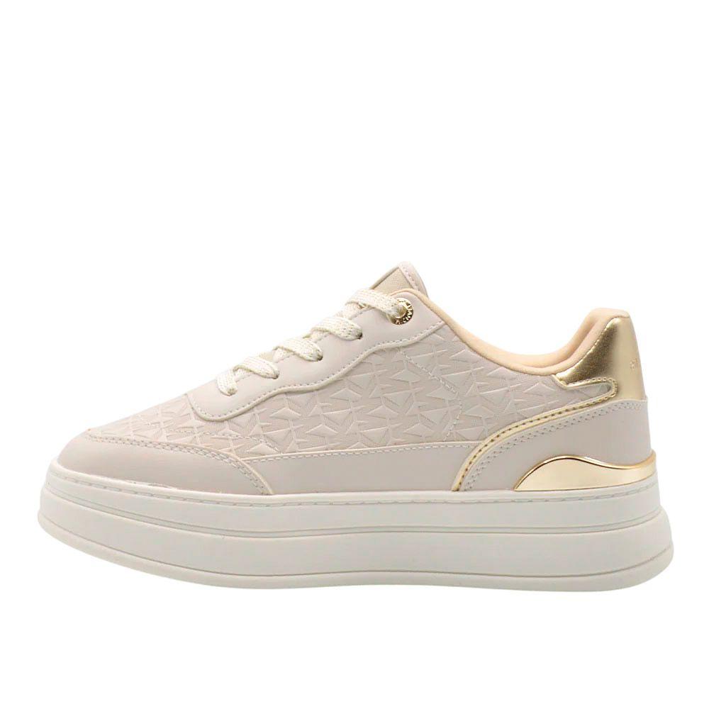 Zapatilla Mujer Michael Kors Hayes Beige Gold Originales-1