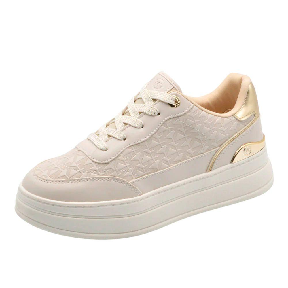 Zapatilla Mujer Michael Kors Hayes Beige Gold Originales-4