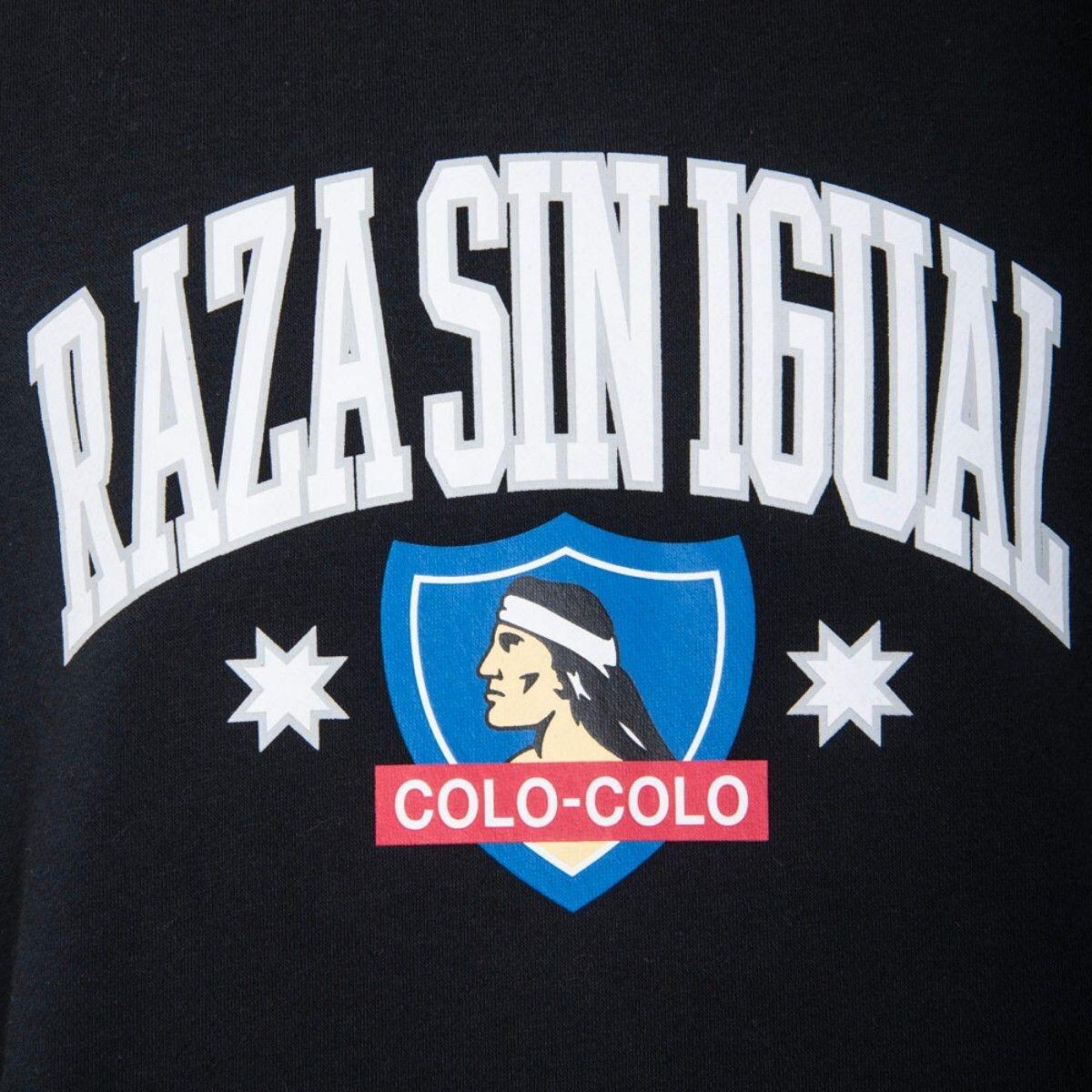 Poleron Colo Colo Urbano Hoodie Negro «Raza Sin Igual»-3