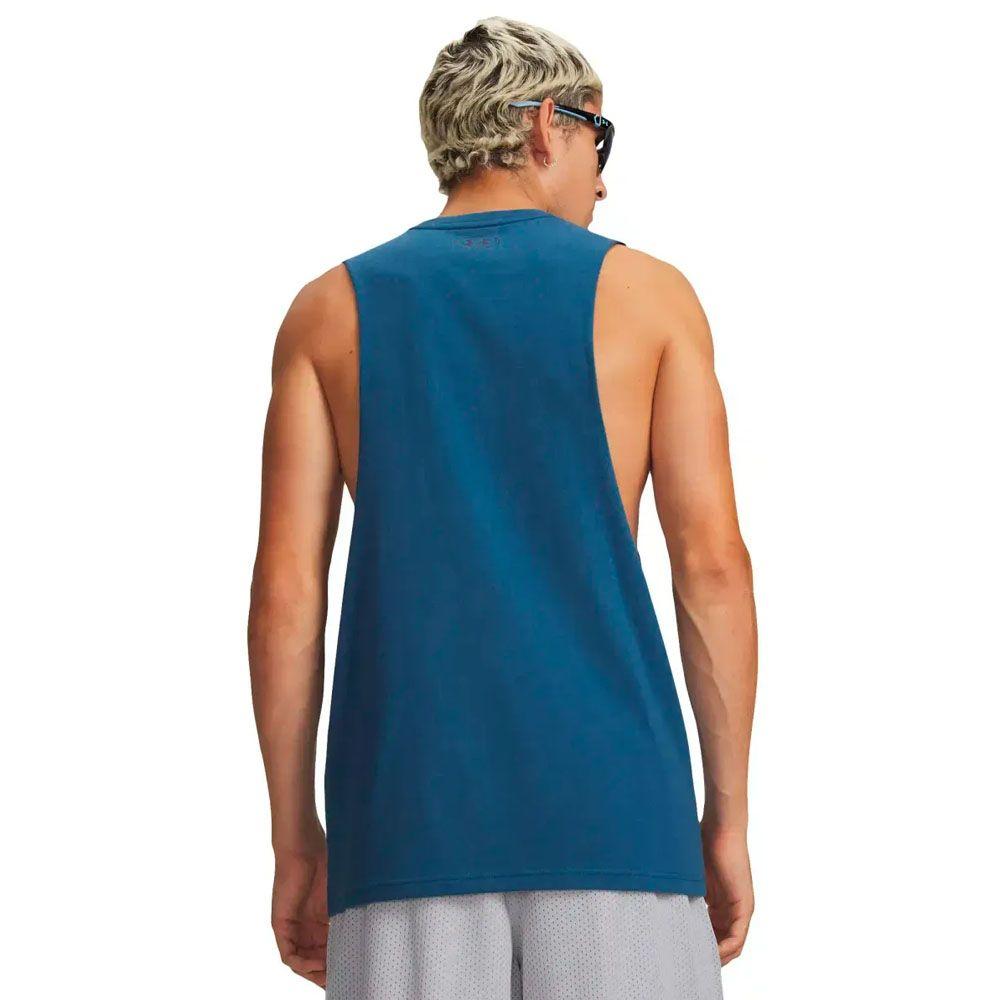 Polera Sin Manga Lifestyle Hombre Under Armour Azul-1
