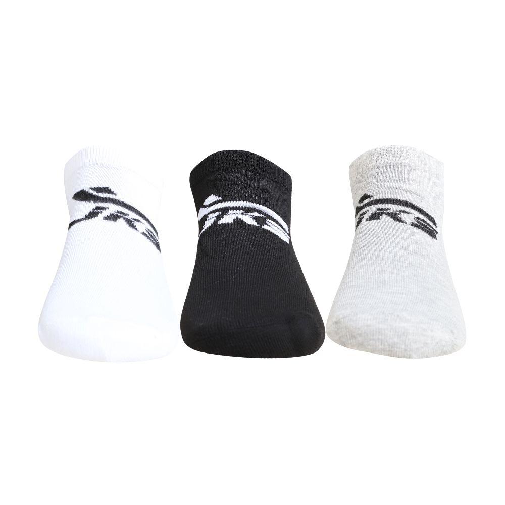 Tripack Calcetines Cortos Tricolor Negro Blanco Gris Jks-0