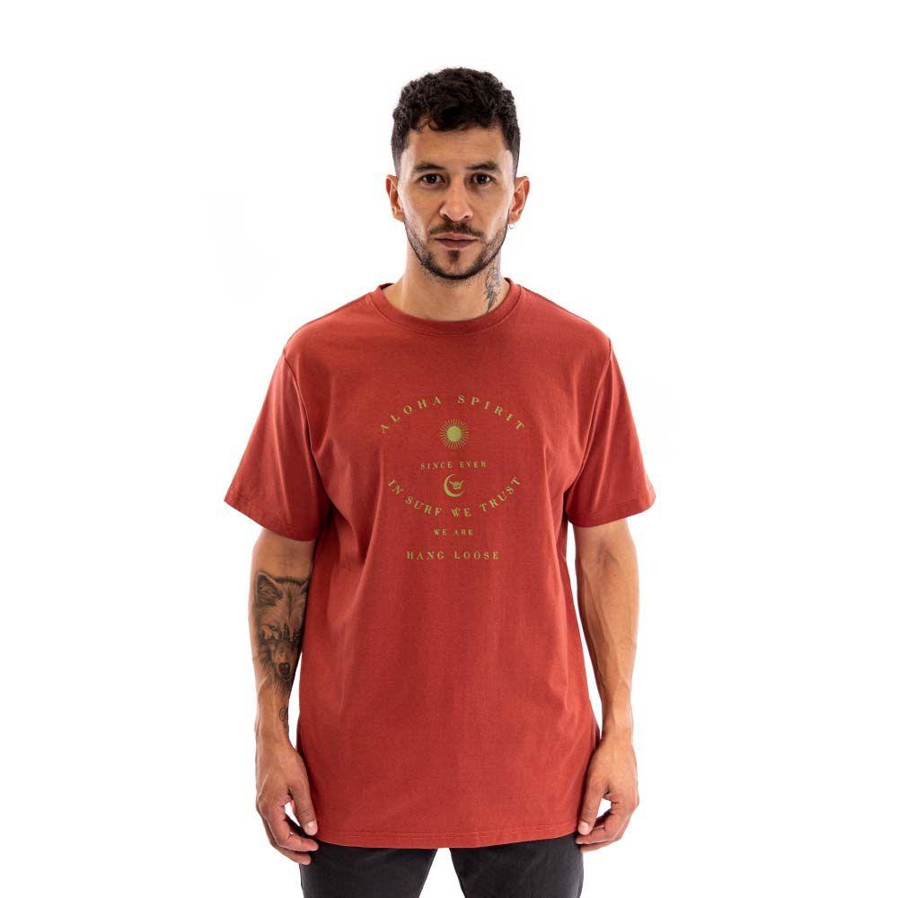 Polera Hombre Rojo Aloha Spirit Hang Loose-0