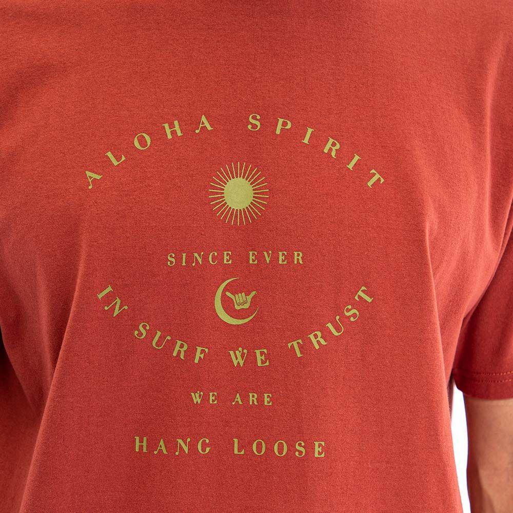 Polera Hombre Rojo Aloha Spirit Hang Loose-1