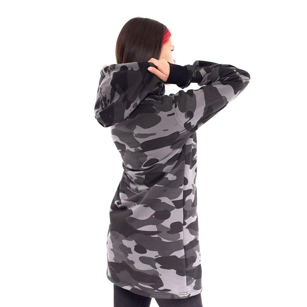 Polerón Hoodie Long Fit Mujer Unisex Spitfire Gris-3