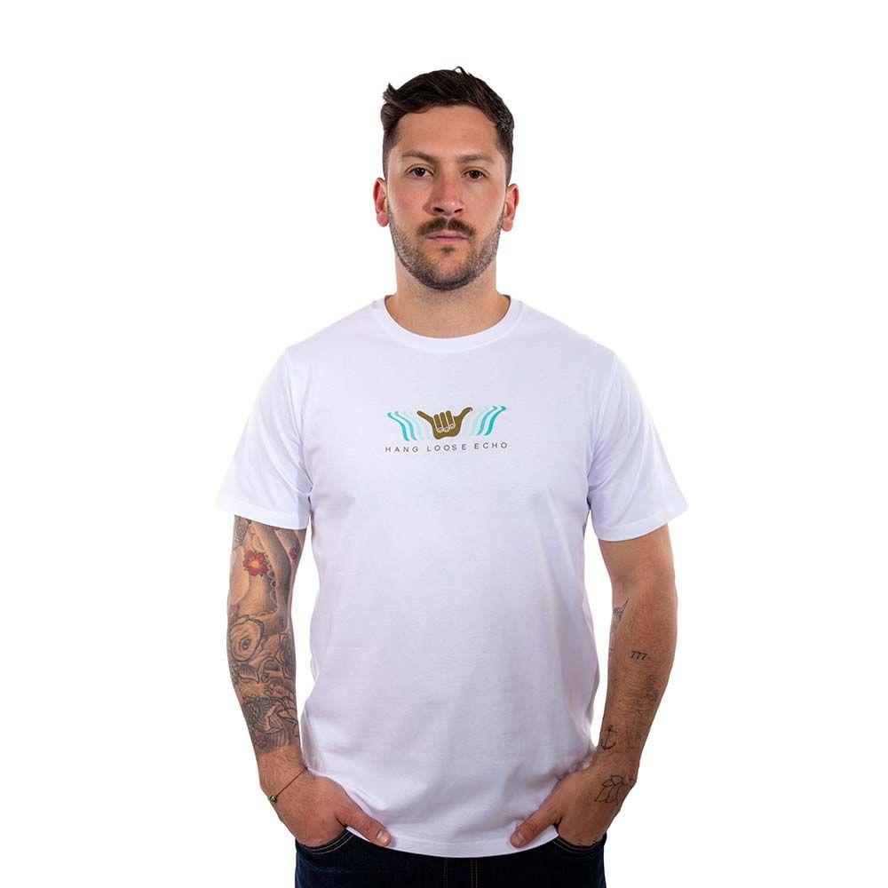 Polera Manga Corta Hombre Echo Blanco Hang Loose-0