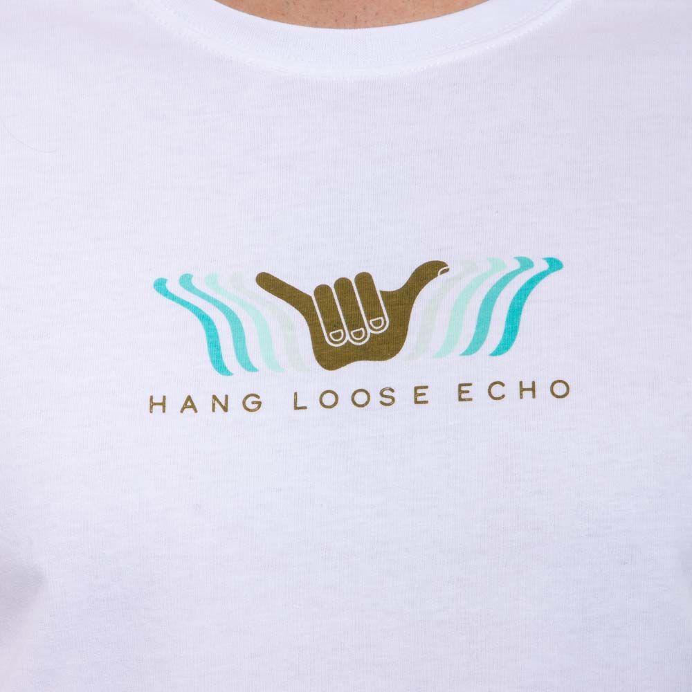 Polera Manga Corta Hombre Echo Blanco Hang Loose-1