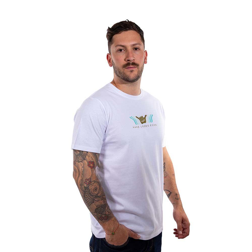 Polera Manga Corta Hombre Echo Blanco Hang Loose-3