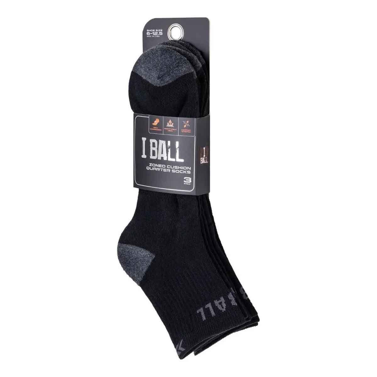 Tripack Calcetines Escolares Cortos 3/4 Negros 39-44-2