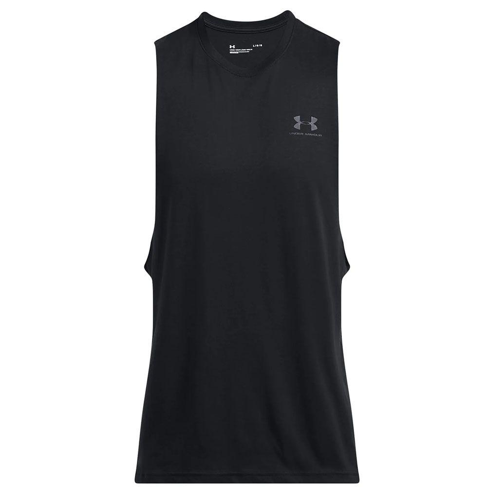 Polera Sin Manga Lifestyle Hombre Under Armour Negro-2