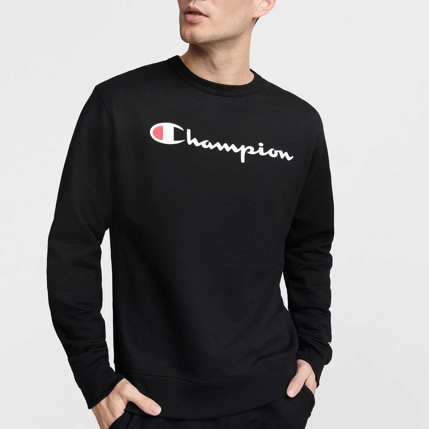 Poleron Hombre Champion Negro Crew-2