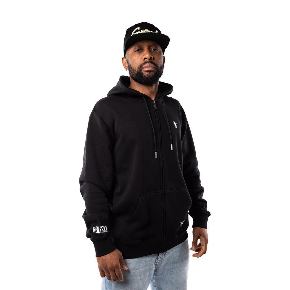 Polerón Full Zip Hombre Grizzly Griptape Embroidered OG Bear Negro-2