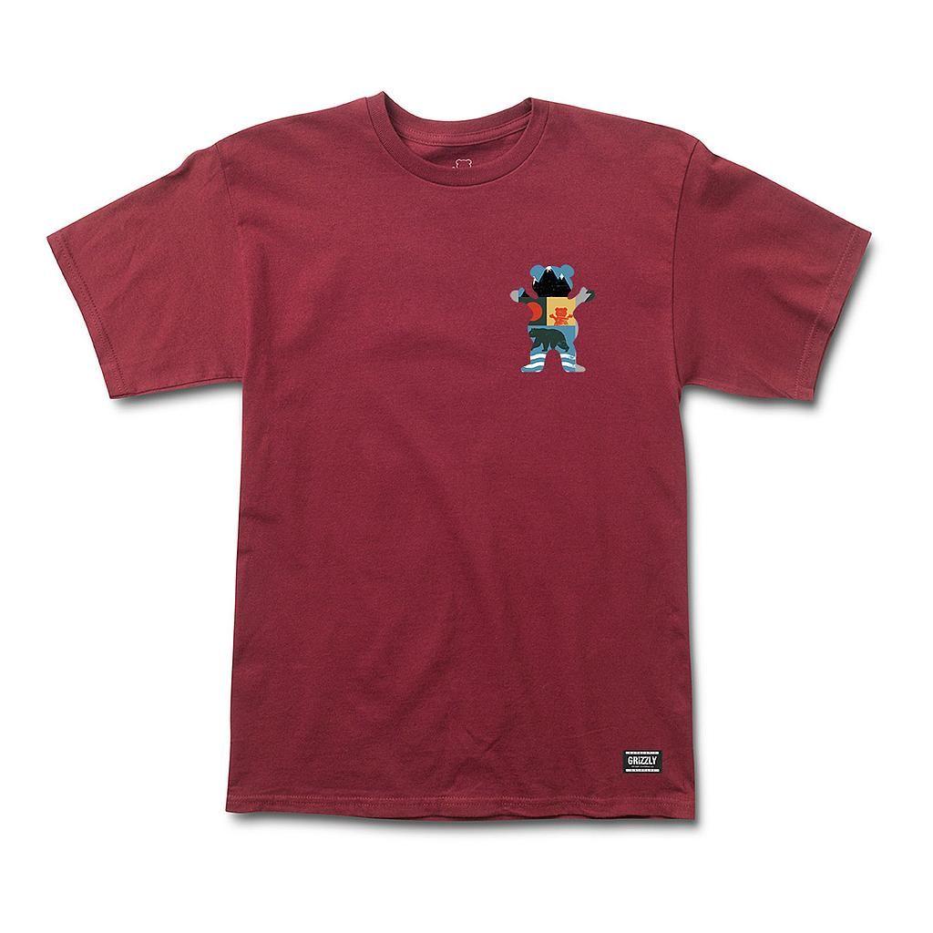 Polera Hombre Grizzly Griptape Trad Lightly Burgundy-0