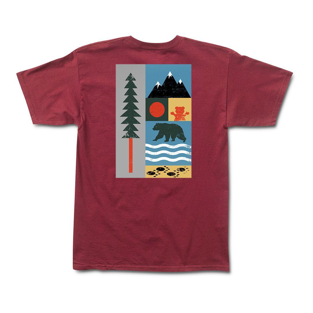 Polera Hombre Grizzly Griptape Trad Lightly Burgundy-1