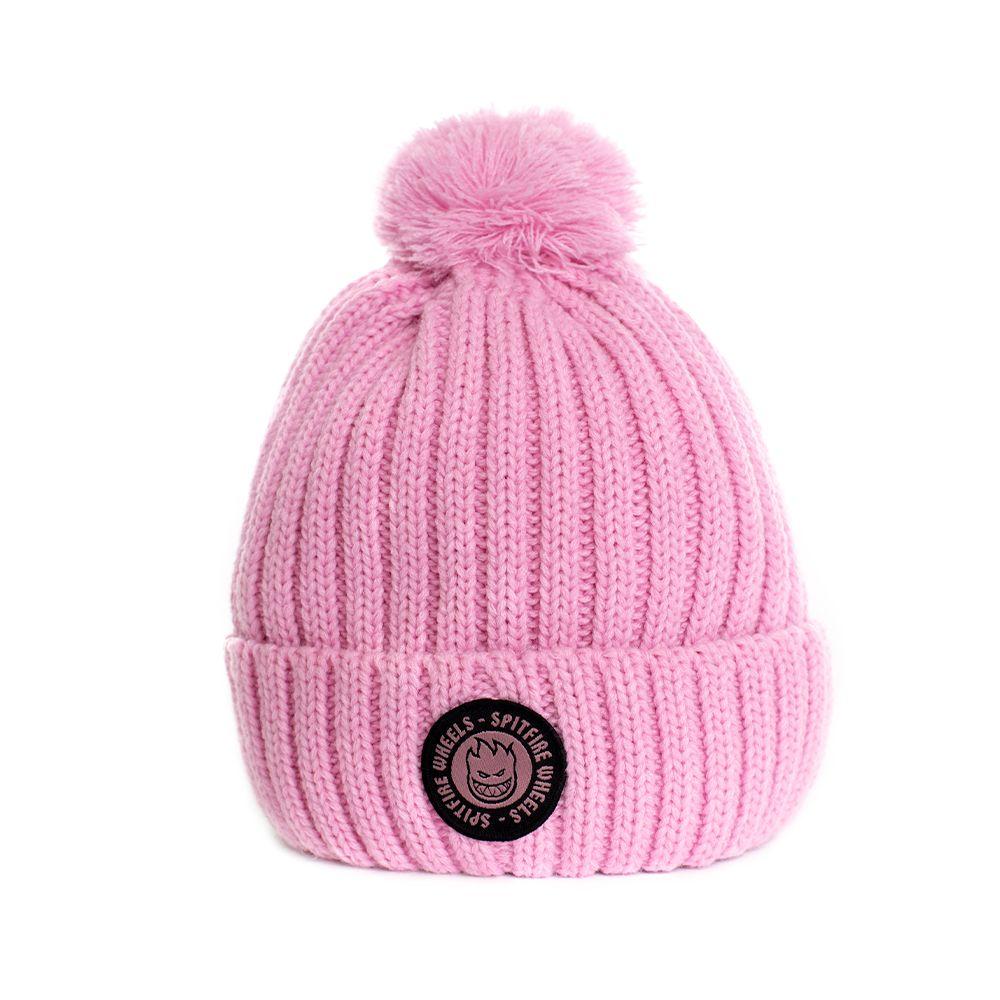 Gorro beanie de lana pompom pink rose Spitfire-0