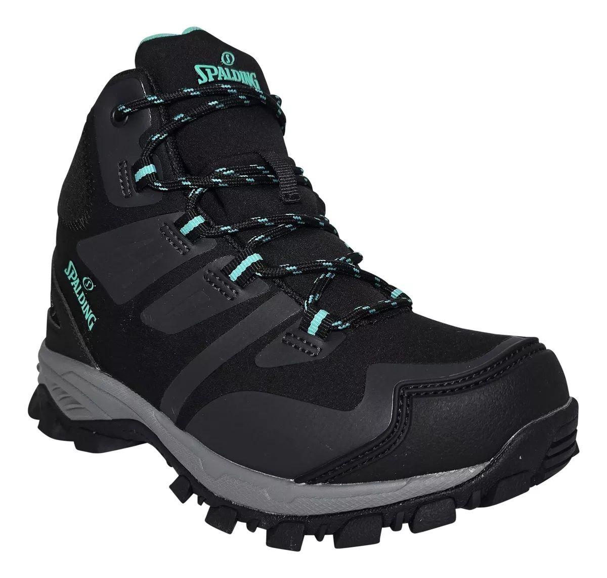 Zapatilla Botín Spalding Mujer Waterproof Outdoor Negro Celeste-2