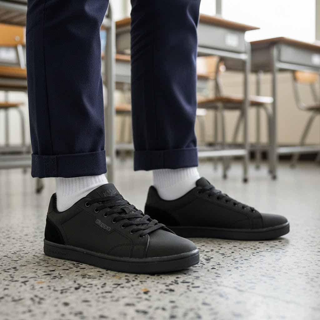 Zapatillas Escolares Negras Juveniles Kappa Logo Tango Jet-1