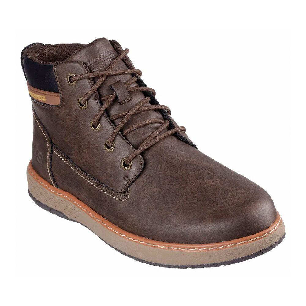 Botin Waterproof Hombre Skechers Garlan - Deno Chocolate 205235-CHOC-4