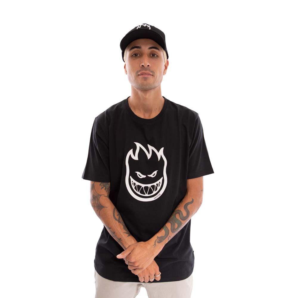 Polera Hombre Spitfire Oversized Bighead Negra Manga Corta-1