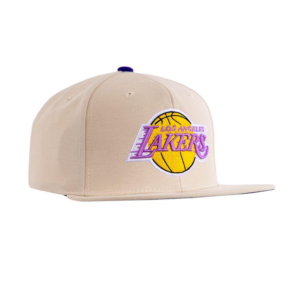Gorro Angeles Lakers Visera Beige Mitchell and Ness-3
