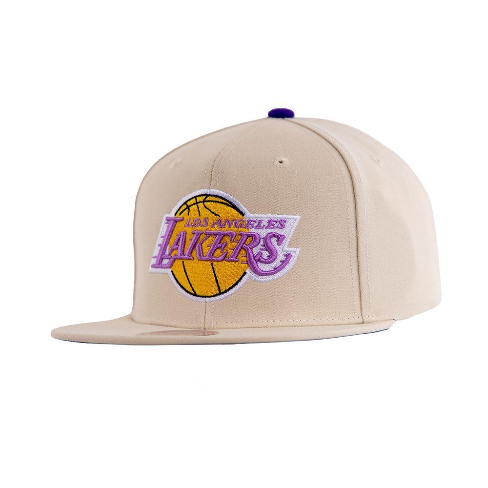 Gorro Angeles Lakers Visera Beige Mitchell and Ness-2