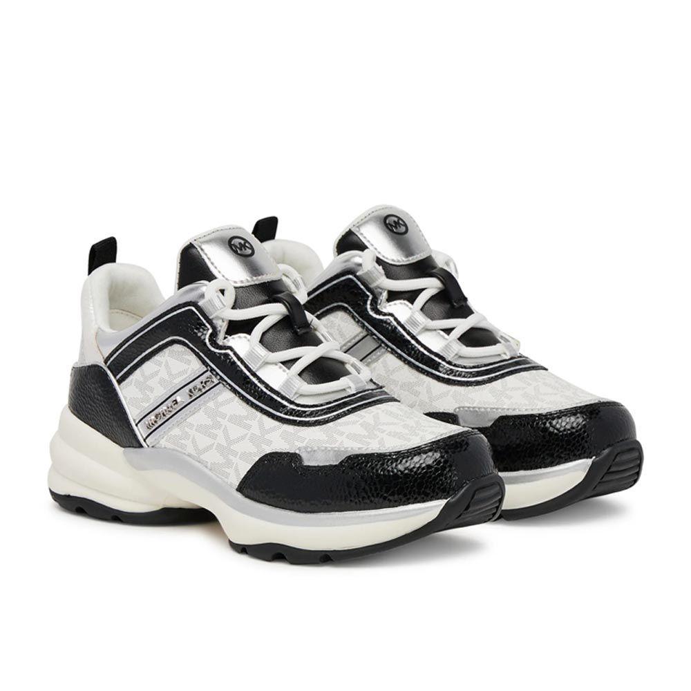 Zapatilla Mujer Michael Kors Original Olympia Negro Plateado-1