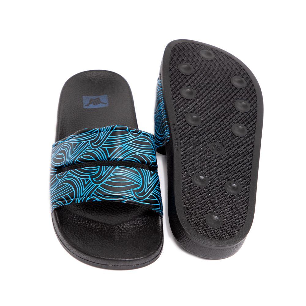 Sandalias Mujer Slip On Azul Negro Hang Loose-3