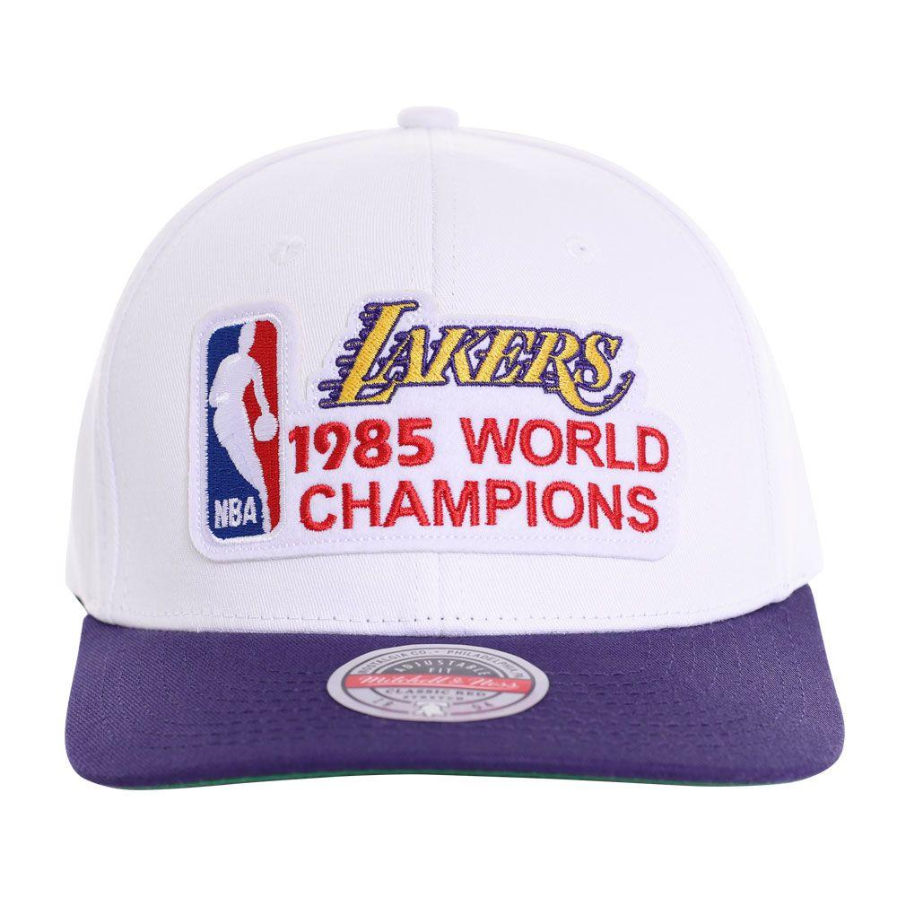 Gorro Lakers Curva 1985 World Champions Blanco Mitchell and Ness-0