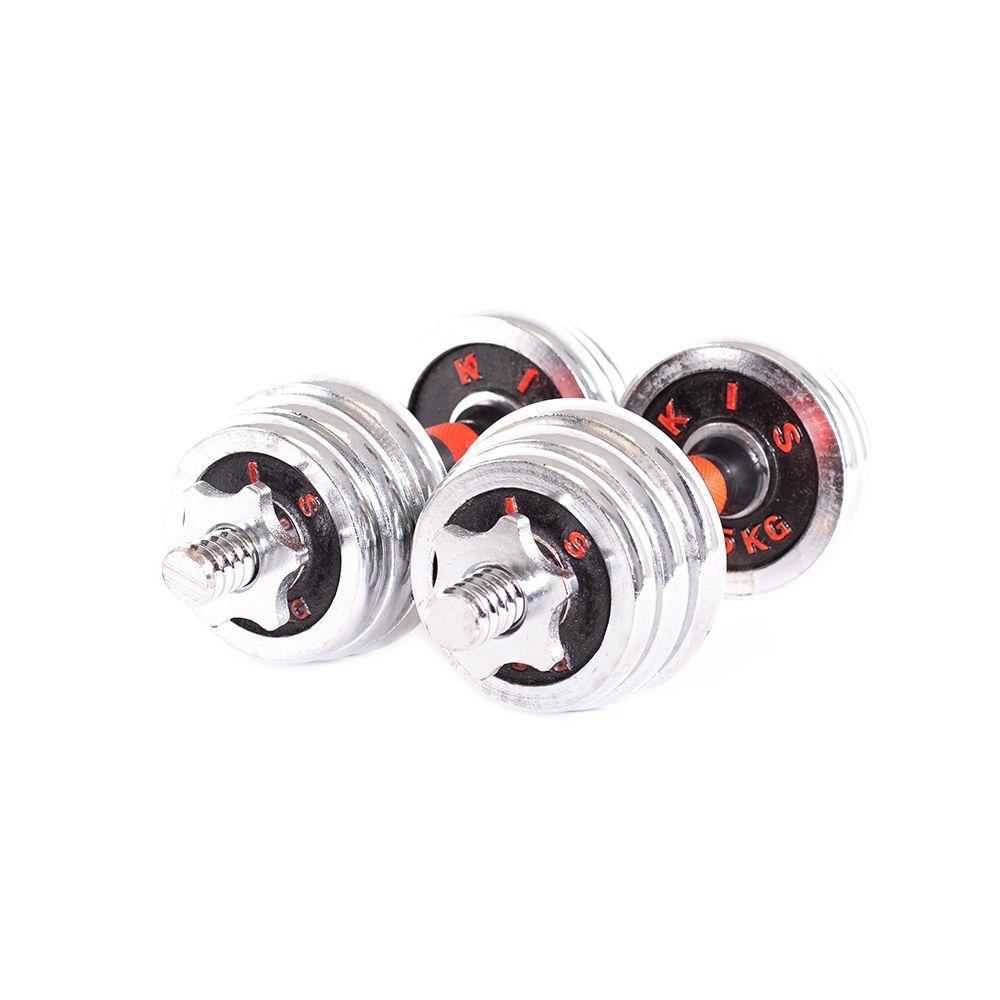 Set Mancuernas Acero Cromado 15 Kg Jks-1