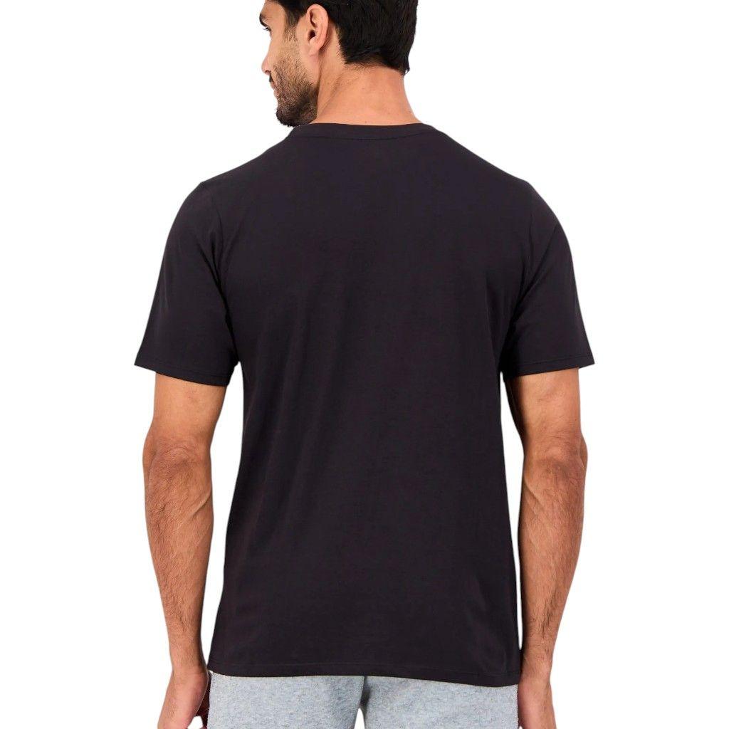 Polera Hombre Reebok Deportiva Algodón Logo Frontal Negra-2