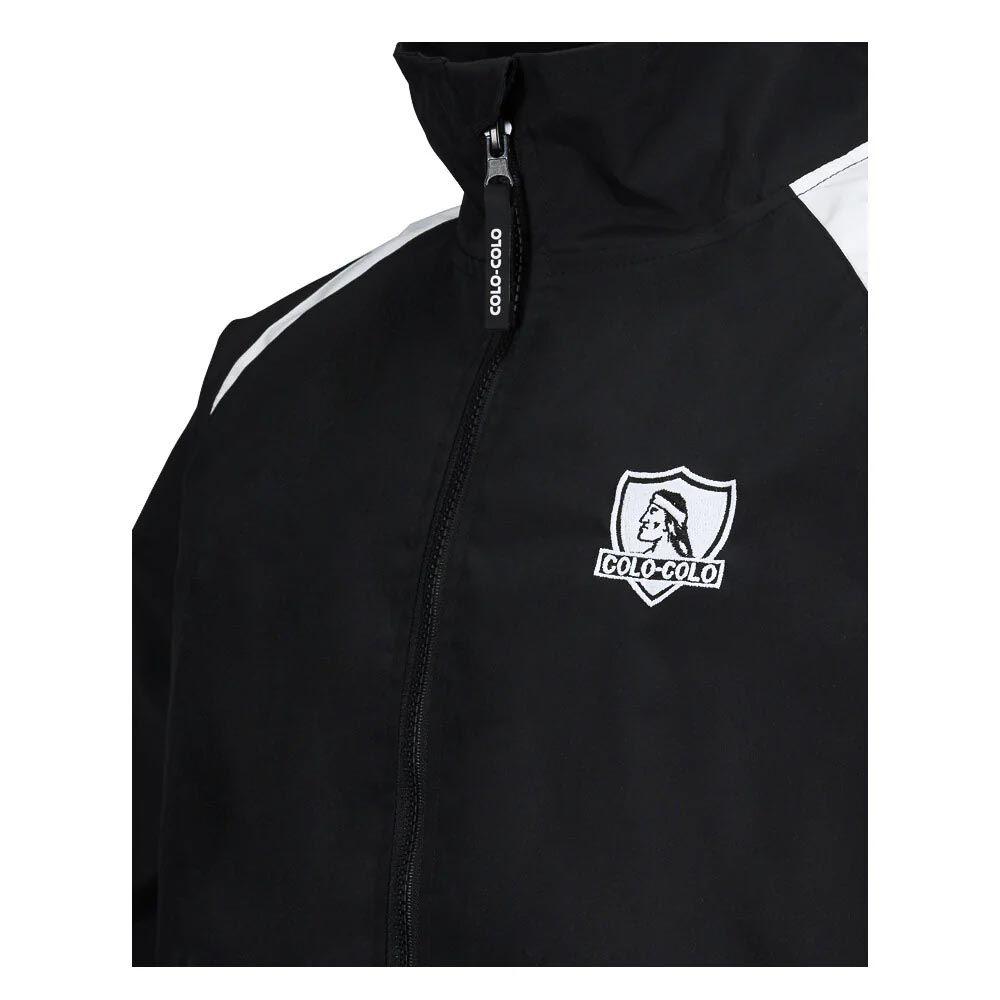 Cortaviento Colo Colo Urbano Block Color Negro Blanco-2
