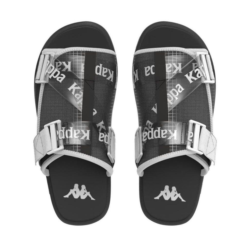 Sandalias Unisex Kappa Authentic Mitel Negro Blanco-1
