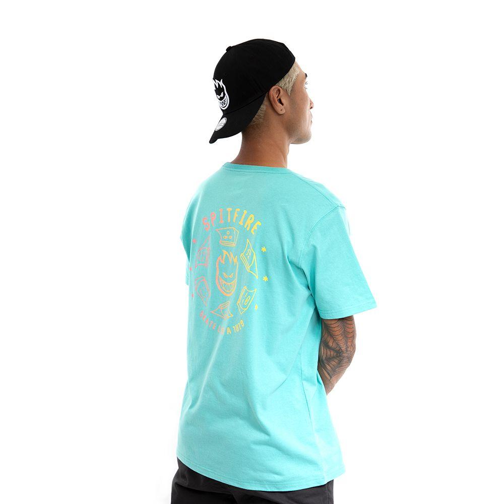 Polera Manga Corta Skate Like A Girl Turquesa Spitfire-2